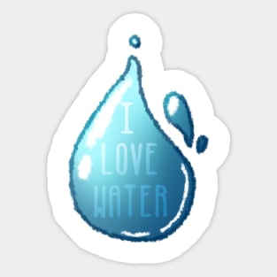 I LOVE WATER Sticker